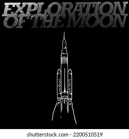 Moon Mission Vector Art Tshirt Stock