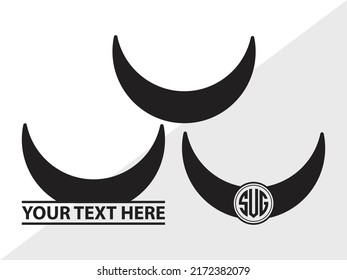Moon Monogram SVG Printable Vector Illustration