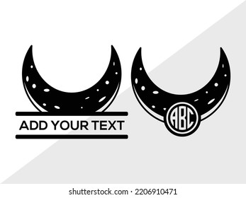 Moon Monogram Svg Printable Vector Illustration Stock Vector (Royalty ...