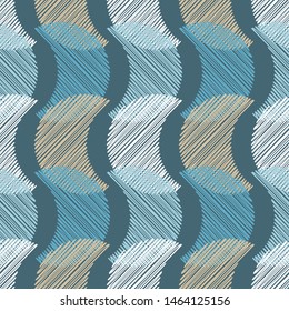 Moon and Month. Polka dots seamless pattern. Mosaic of ethnic figures. Patterned texture. Geometric background. Can be used for wallpaper, textile, invitation card, wrapping, web page background.