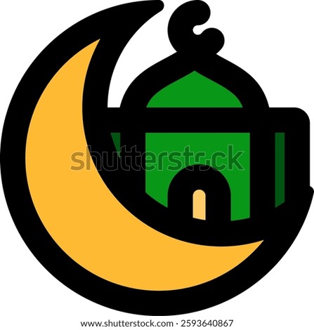 moon mosque icon design fill color style