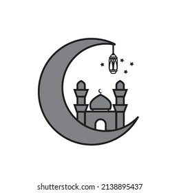 Moon and Mosque Islamic ramadan  Icon