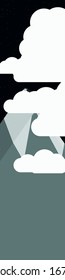 Moon and Mountains Panorame Generative Art background illustration