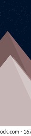 Moon and Mountains Panorame Generative Art background illustration