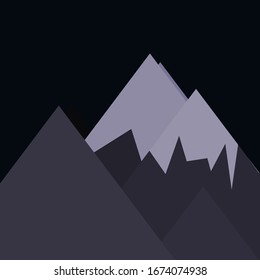 Moon and Mountains Panorame Generative Art background illustration