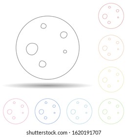 Moon in multi color style icon. Simple thin line, outline vector of space icons for ui and ux, website or mobile application
