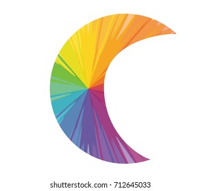 moon multicolored abstract icon