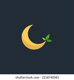 moon nature beautiful concept vector logo design