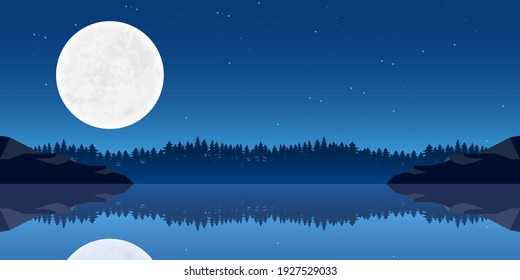 Moon nature landscape background vector design illustration

