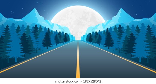 Moon nature landscape background vector design illustration
