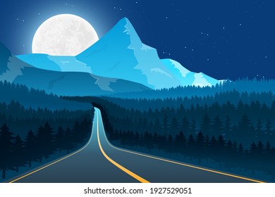 Moon nature landscape background vector design illustration
