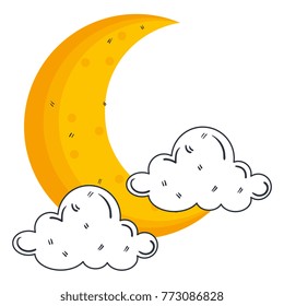 moon night with clouds