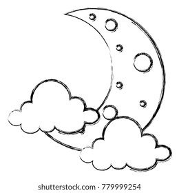 moon night with clouds