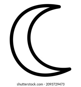 Moon Night Flat Icon Isolated On White Background