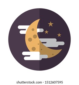 moon night halloween isolated icon vector illustration design