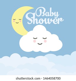 moon night kawaii comic character