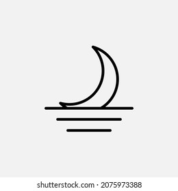 Moon, night line icon, vector, illustration, logo template. Suitable for many purposes.