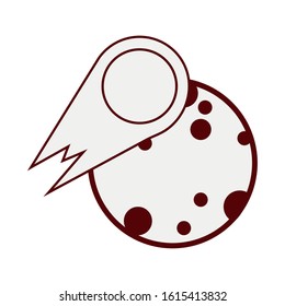 moon night with meteorite isolated icon vector illustration design