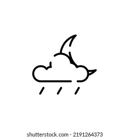 Plantilla De Logo De Ilustración De Icono De Línea Dotada De Medianoche, Luna, Luz De Luna. Idóneo Para Muchos Fines.