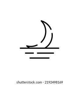 Moon, Night, Moonlight, Midnight Dotted Line Icon Vector Illustration Logo Template. Suitable For Many Purposes.