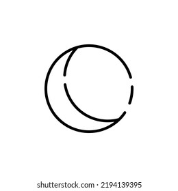 Moon, Night, Moonlight, Midnight Dotted Line Icon Vector Illustration Logo Template. Suitable For Many Purposes.