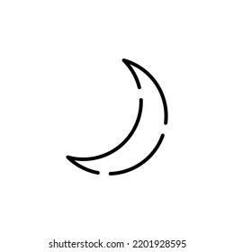 Moon, Night, Moonlight, Midnight Dotted Line Icon Vector Illustration Logo Template. Suitable For Many Purposes.