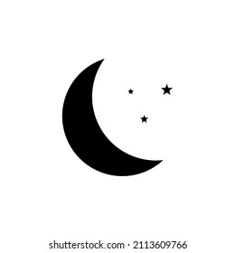 Moon, Night, Moonlight, Midnight Solid Icon Simple Design Concept Suitable For Any Purposes