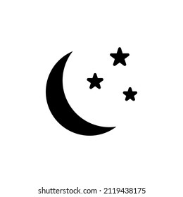 Moon, Night, Moonlight, Midnight Solid Icon Vector Illustration Logo Template. Suitable For Many Purposes.