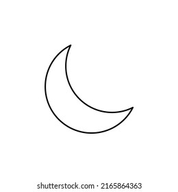 Plantilla de logotipo de Ilustración de Icono de la Ilustración de Icono de la Línea Delgada de la Luna, la Noche, la Luna, la Medianoche. Idóneo Para Muchos Fines.