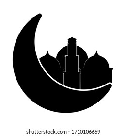moon night with ramadan icon vector illustration design - high quality
