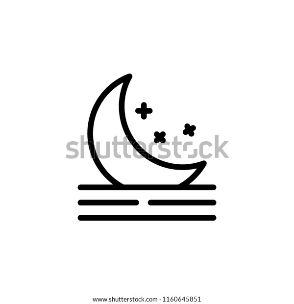moon night sign icon. Element of weather sign\
for mobile concept and web apps icon. Thin line icon for website\
design and development, app\
development