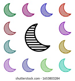 Moon night sign multi color style icon. Simple thin line, outline vector of weather icons for ui and ux, website or mobile application