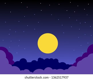 moon at night sky