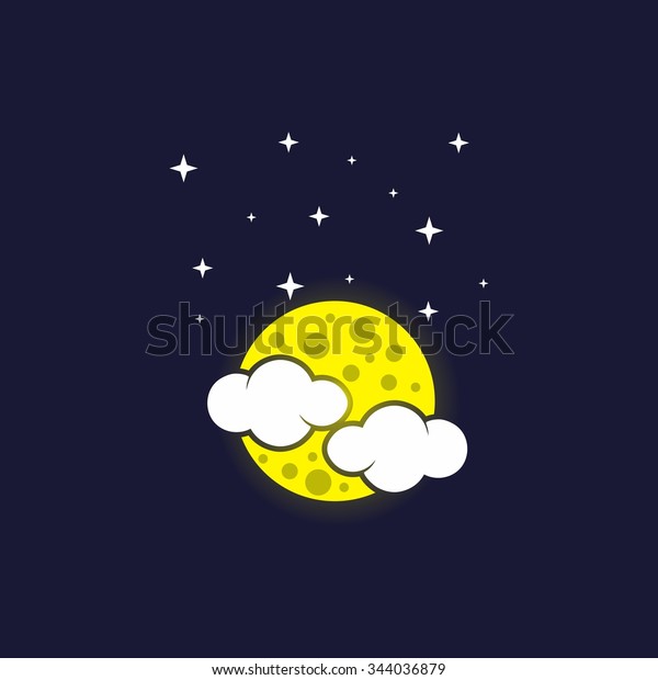 The moon in the night sky dark wallpaper mural idea