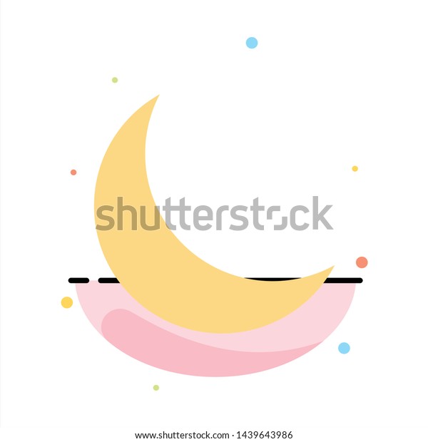 Moon, Night, Sleep, Natural Abstract Flat Color\
Icon Template