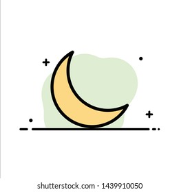 Moon, Night, Sleep, Natural  Business Flat Line Filled Icon Vector Banner Template