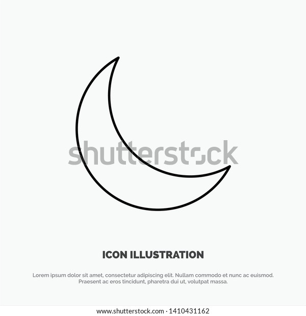 Moon, Night,\
Sleep, Natural Line Icon\
Vector