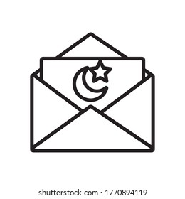 moon night with star in envelope line style icon vector illustration design