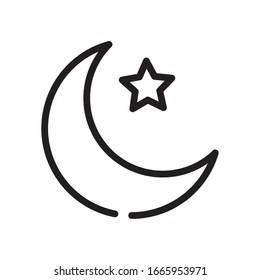 moon night with star line style icon vector illustration design