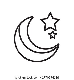 moon night with star line style icon vector illustration design