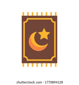 moon night with star in magic carpet flat style vector illustration design