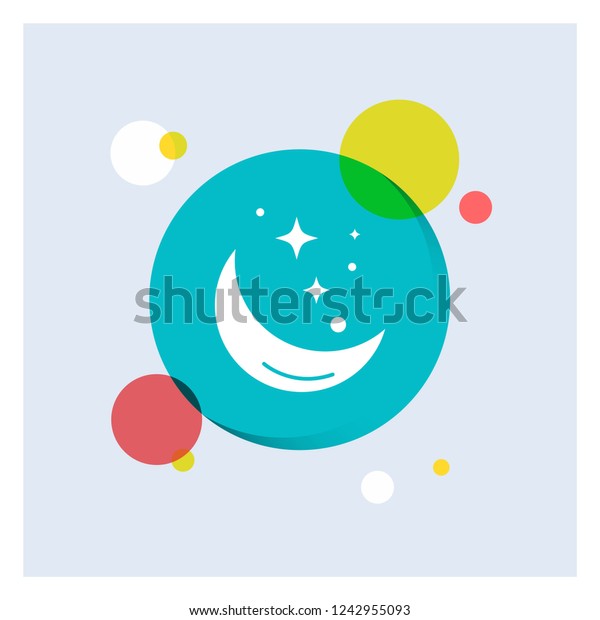 Moon, Night, star, weather, space White Glyph\
Icon colorful Circle\
Background