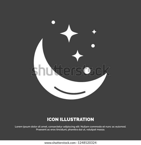 Moon, Night, star,\
weather, space Icon. glyph vector symbol for UI and UX, website or\
mobile application