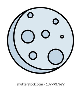moon at night using soft color and filled line style