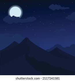 Moon night vector background design, Night background