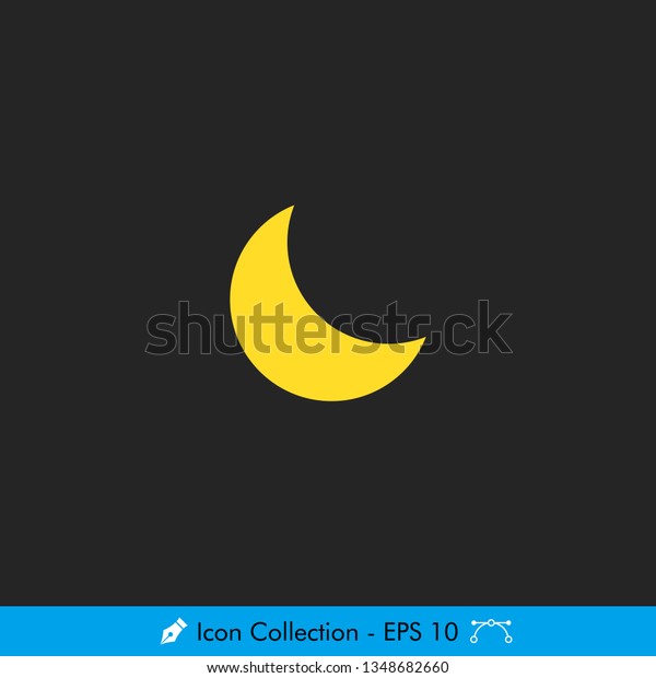 Moon\
(Night) Weather Icon / Vector - In Color\
Design