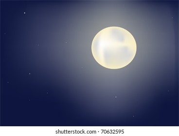 Moon in nightly sky