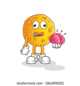 moon no brain vector. cartoon character