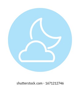 moon with nub, block and flat style icon vector illustration design