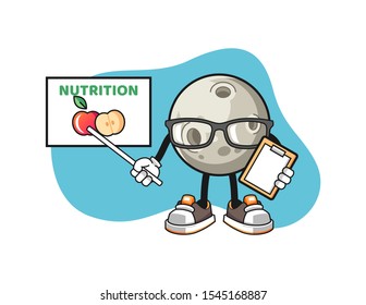 Moon nutritionist cartoon. Mascot Character vector.